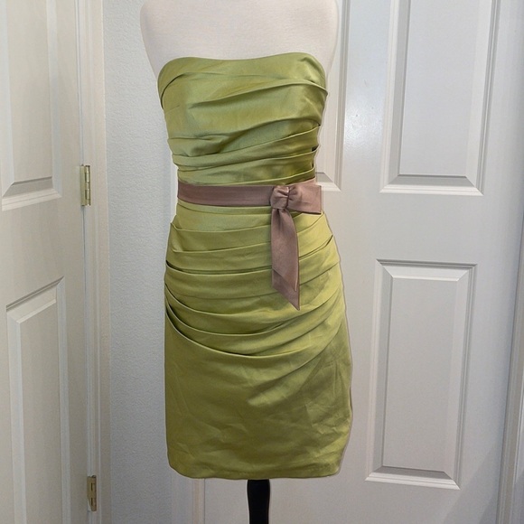 033: ALFRED ANGELO formal rouched mini dress in size S - Picture 2 of 9